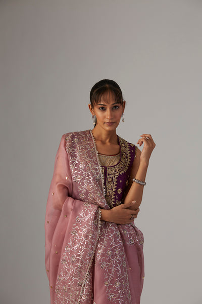 PURPLE DUPION JACKET WITH BLOUSE (2 PCS)