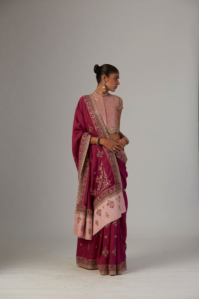 FALSA TUSSAR EMBROIDERED SAREE (3 PCS)