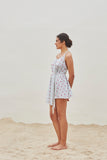 WHITE COTTON PRINTED SHORT DRESS (BFW-03A)