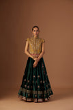 EMERALD GREEN EMBROIDERED LEHENGA (1 PC)