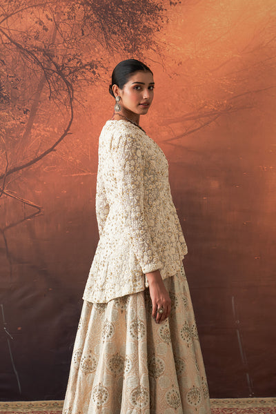 TOOSH BROCADE & GEORGETTE EMB. LEHENGA SET (EVO-02A) (2 PCS)