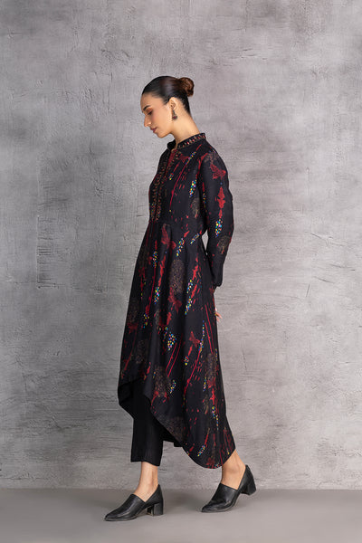 BLACK & MAROON DUPION JACKET (1 PC)