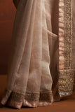 ROSE GOLD TISSUE EMBROIDERED SAREE (1 PC)