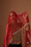 CRIMSON TULLE EMBROIDERED DUPATTA (1 PC)