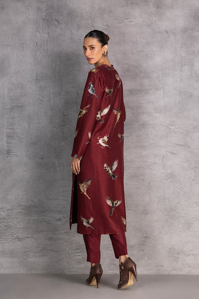 BURGUNDY DUPION TUNIC (1 PC)