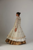 IVORY CHIFFON ANARKALI PAIRED WITH TULLE NET JACKET ( TL-89B)