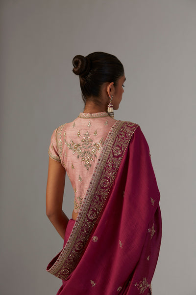 FALSA TUSSAR EMBROIDERED SAREE (3 PCS)
