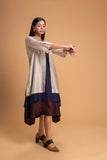 RED DUPION EMB. DRESS (1 PC)
