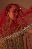 CRIMSON TULLE EMBROIDERED DUPATTA (1 PC)