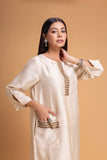 IVORY DUPION EMB. KURTA SET (2 PCS)