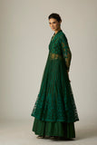 GREEN TULLE EMBROIDERED ANARKALI SET(3 PCS)