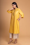 YELLOW DUPION EMB. KURTA SET (2 PCS)