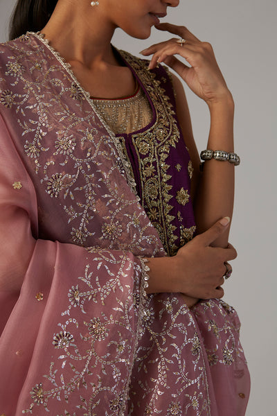 PURPLE DUPION JACKET WITH BLOUSE (2 PCS)