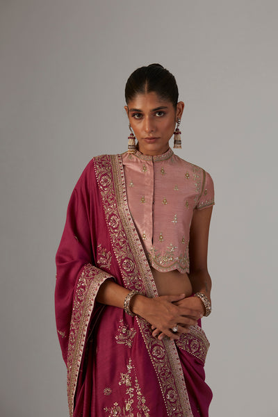 FALSA TUSSAR EMBROIDERED SAREE (3 PCS)