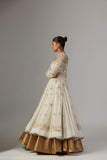 IVORY CHIFFON ANARKALI PAIRED WITH TULLE NET JACKET ( TL-89B)