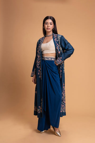 ELECTRIC BLUE EMB JACKET SET (1 PC)