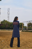 BLUE HANDWOVEN COTTON LONG JACKET (1 PC)