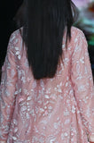 Old Rose Tulle 3d Emb.jacket & Chiffon Drape Dress (Wd-05)