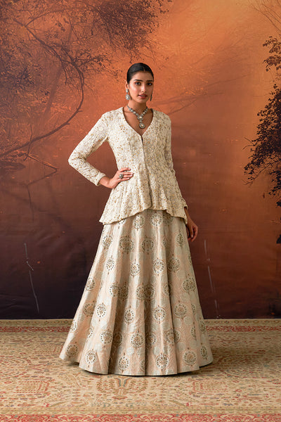 TOOSH BROCADE & GEORGETTE EMB. LEHENGA SET (EVO-02A) (2 PCS)