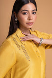 YELLOW DUPION EMB. KURTA SET (2 PCS)