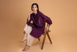 PURPLE DUPION EMB. KURTA SET (2 PCS)