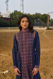BLUE HANDWOVEN COTTON LONG JACKET (1 PC)