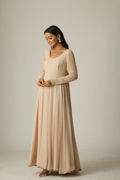 TOOSH CHIFFON & TULLE EMBROIDERED ANARKALI SET (2 PCS)