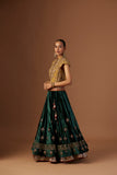 EMERALD GREEN EMBROIDERED LEHENGA (1 PC)