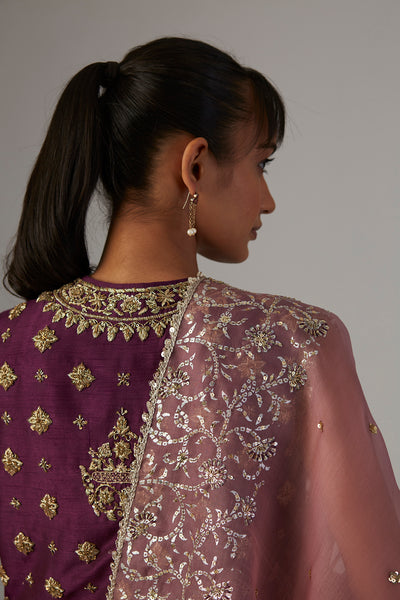 PURPLE DUPION JACKET WITH BLOUSE (2 PCS)