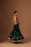 EMERALD GREEN EMBROIDERED LEHENGA (1 PC)
