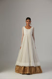 IVORY CHIFFON ANARKALI PAIRED WITH TULLE NET JACKET ( TL-89B)