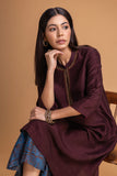 BROWN DUPION EMB. KURTA SET (2 PCS)