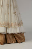 IVORY CHIFFON ANARKALI PAIRED WITH TULLE NET JACKET ( TL-89B)