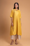 YELLOW DUPION EMB. KURTA SET (2 PCS)