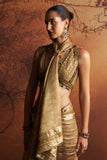 OLIVE COTTON PRINTED & EMBROIDERED BLOUSE (1 PC)