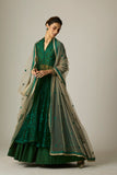 GREEN TULLE EMBROIDERED ANARKALI SET(3 PCS)