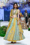 Yellow Viscose Dupion Scalloped Emb. Lehenga & Yellow Organza Emb. Dupatta (Sk-34b/dup Fa-56a/bls, Fa-56/leh)