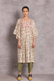 IVORY COTTON FLORAL JAAL PRINTED TUNIC (TNC-03)