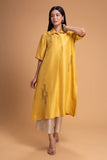YELLOW DUPION EMB. KURTA SET (2 PCS)