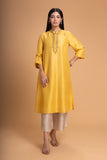 YELLOW DUPION EMB. KURTA SET (2 PCS)