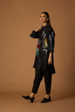 BLACK VISC. DUPION PRINTED SHIRT (BC-07)
