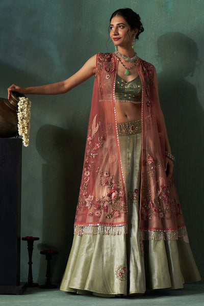 Mint green lehenga set (4 PCS)