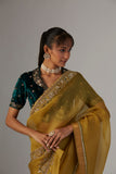 EMERALD GREEN VELVET EMBROIDERED BLOUSE (1 PC)