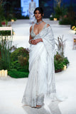 Ivory  Net Embroidered Blouse  And Organza Embroidered Saree (Fa-28/SRE)