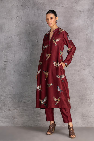 BURGUNDY DUPION TUNIC (1 PC)