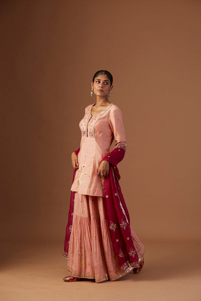 FALSA PINK ORGANZA EMBROIDERED DUPATTA (1 PC)