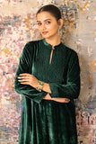 Emerald Green Velvet Embroidered Tunic Set (Vt-04)