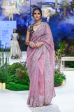 LILAC ORGANZA & VELVET EMBROIDERED SAREE SET (4 PCS)