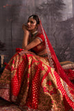 RED BANDHANI EMBROIDERED LEHENGA & DUPATTA  ( 2 PCS)