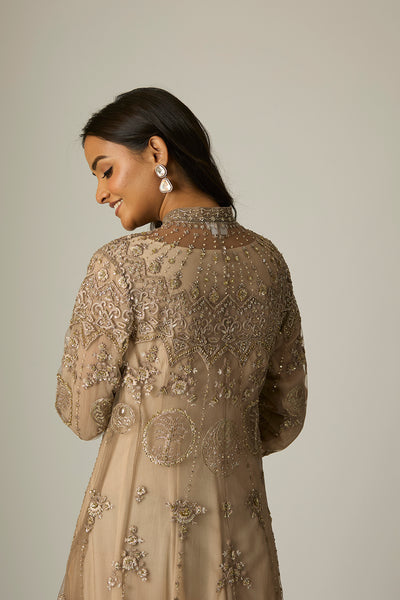 TOOSH CHIFFON & TULLE EMBROIDERED ANARKALI SET (2 PCS)